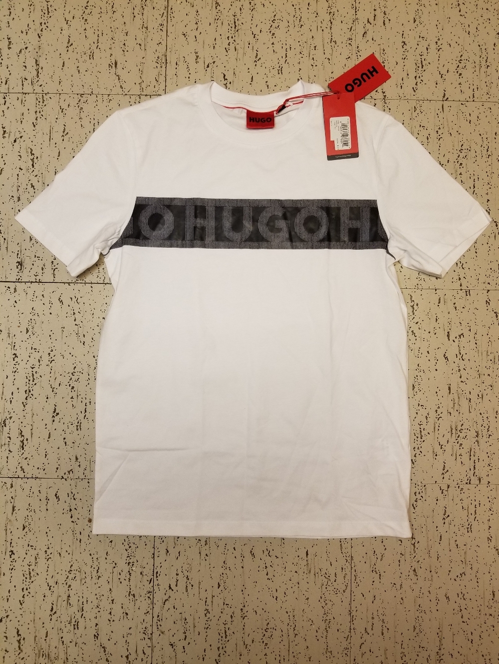 Hugo Boss Big Spellout Logo White T Shirt BNWT